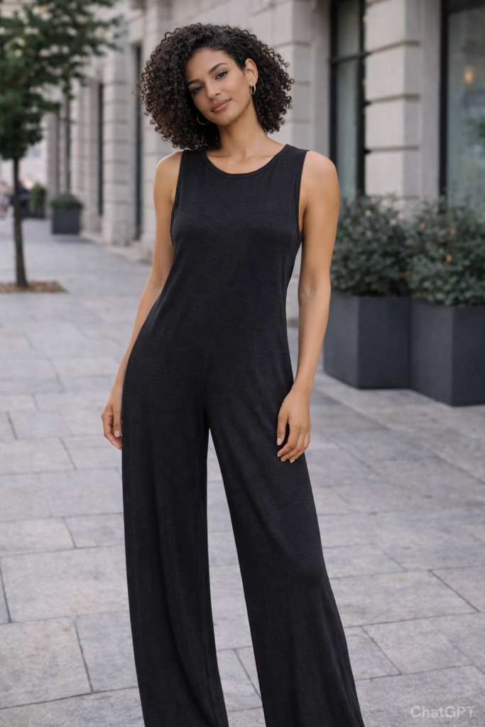 Libertee Lauren ολόσωμη μαύρη φόρμα