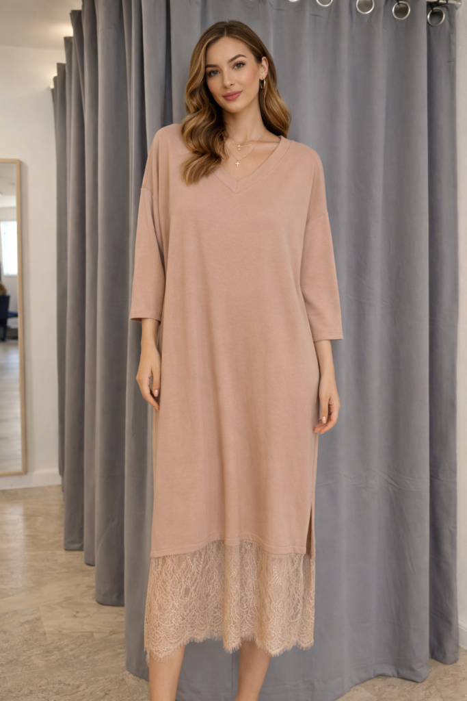 Σομόν oversized φόρεμα